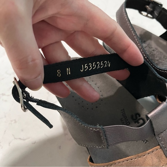 SAS Allegro Comfort Heels Santolina Size Brown Metallic 8 Narrow - Picture 6 of 12